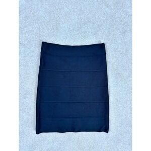 BCBGMAXAZRIA Simone Black Bandage Mini Skirt‎ Ribbed Bodycon LHL3B707 Size S